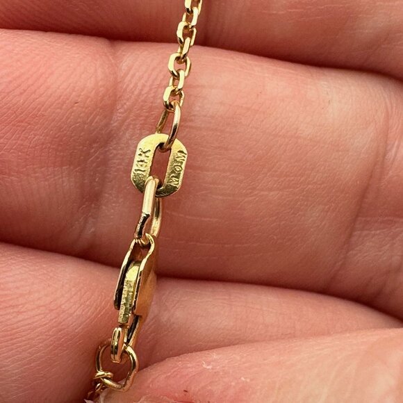 Vintage 14k Yellow Gold Filigree Large Key Pendant Necklace 18 Inch Chain - Picture 4 of 9